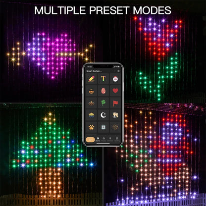 400 LED Curtain Christmas Curtain Festive Lights IP65 waterproof, Music Sync, Ideal for parties, weddings, and festive occasion