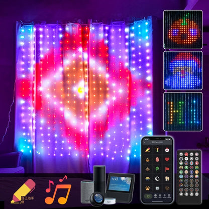 400 LED Curtain Christmas Curtain Festive Lights IP65 waterproof, Music Sync, Ideal for parties, weddings, and festive occasion