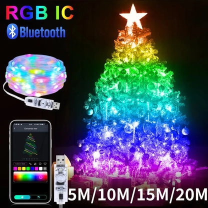 Christmas Light Bluetooth String Lights Festive Lights RGBIC String Light