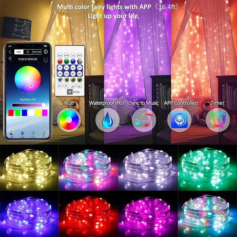 Christmas Light Bluetooth String Lights Festive Lights RGBIC String Light